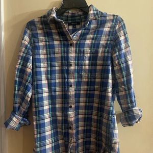 Madewell blue plaid women’s flannel shirt